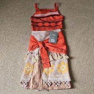 Disney Store Orange & Yellow Moana Girls Costume Dress